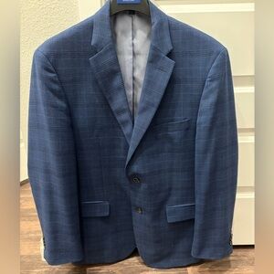 Jos. A. Bank. Tailored Fit Blue Plaid Sportcoat Size 42R